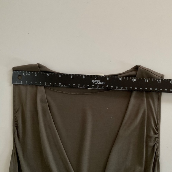 Banana Republic 100% Silk Faux Wrap Midi Dress Sz S Brown Quiet Luxury Classic - Picture 6 of 7